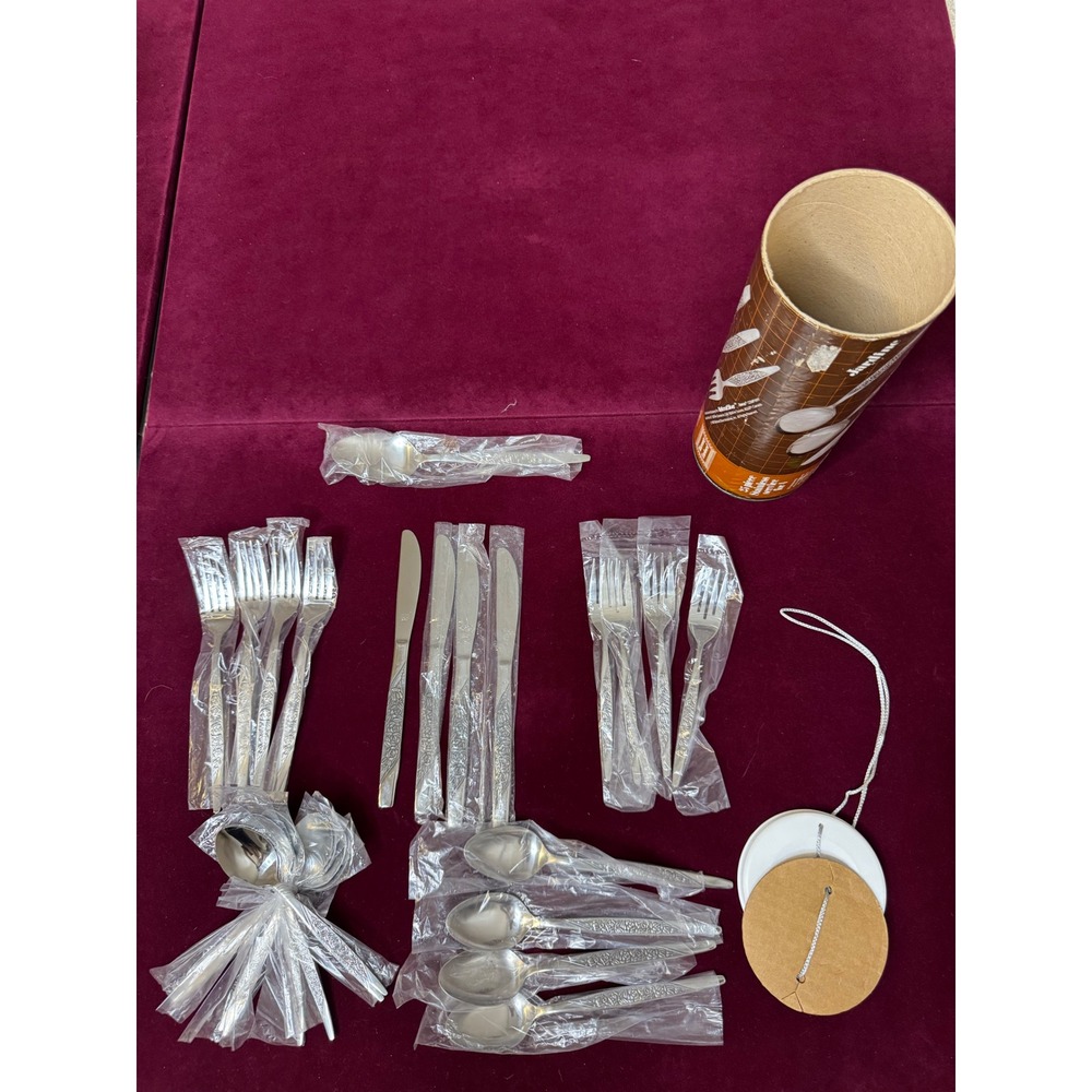 Vintage FB Rogers Towle Jardine Stainless Flatware Set 25pc Service for 4 NOS